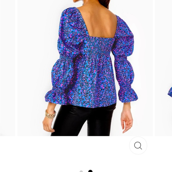 NWT Lily Pulitzer Preslee Babydoll smocked top in size 16 - Picture 4 of 4